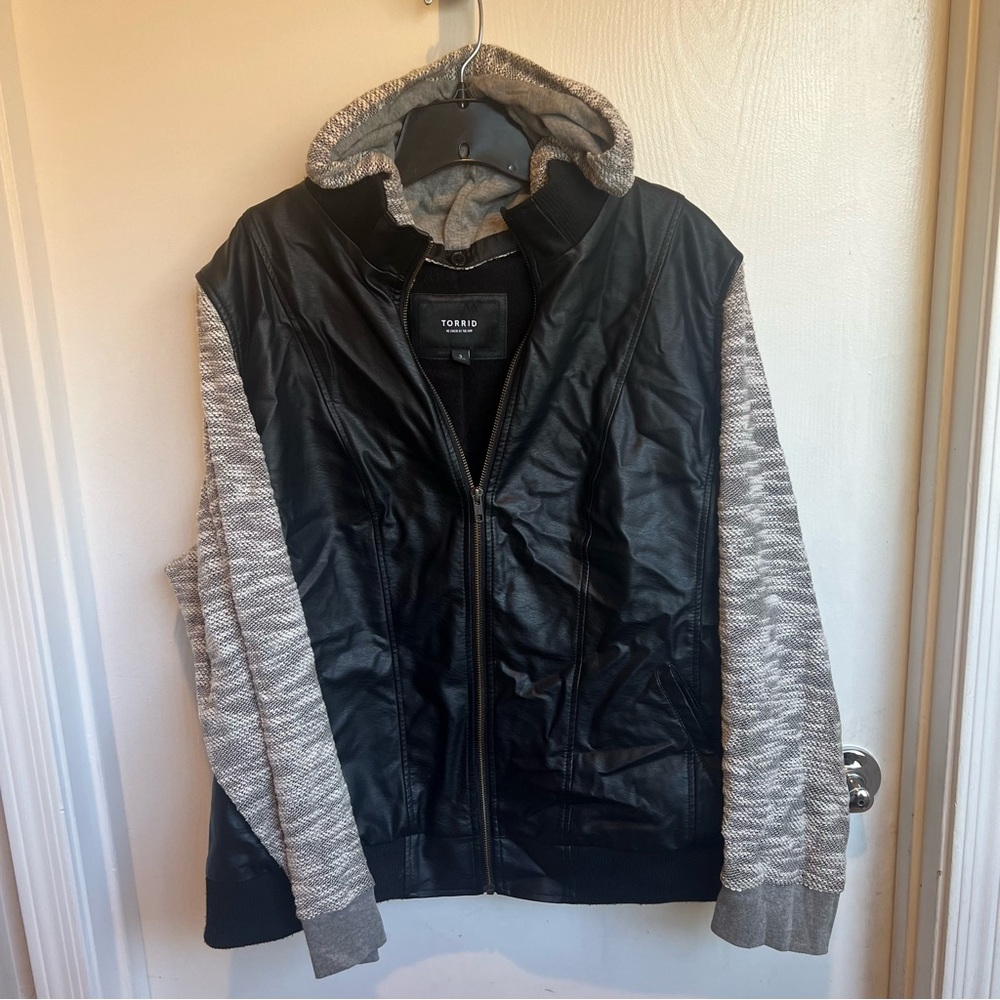 Torrid Leather Jacket with Hood